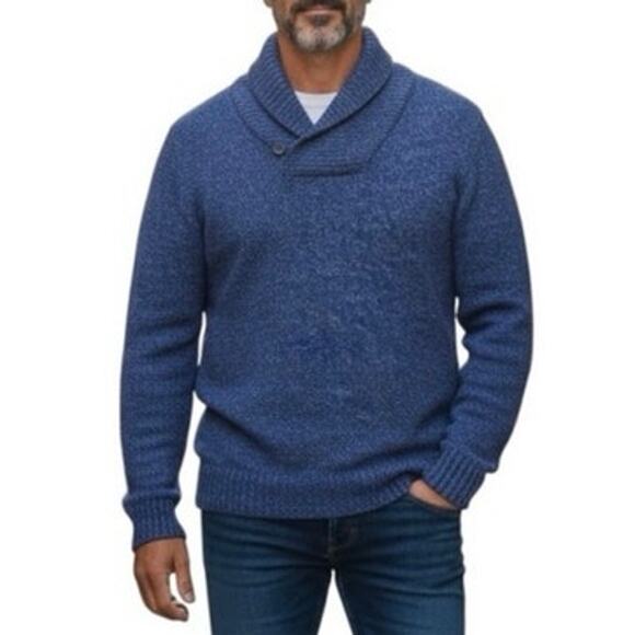 Adriano Goldschmied Mens Shawl Collar Navy Blue Sweater Size Medium NWOT - Picture 1 of 8